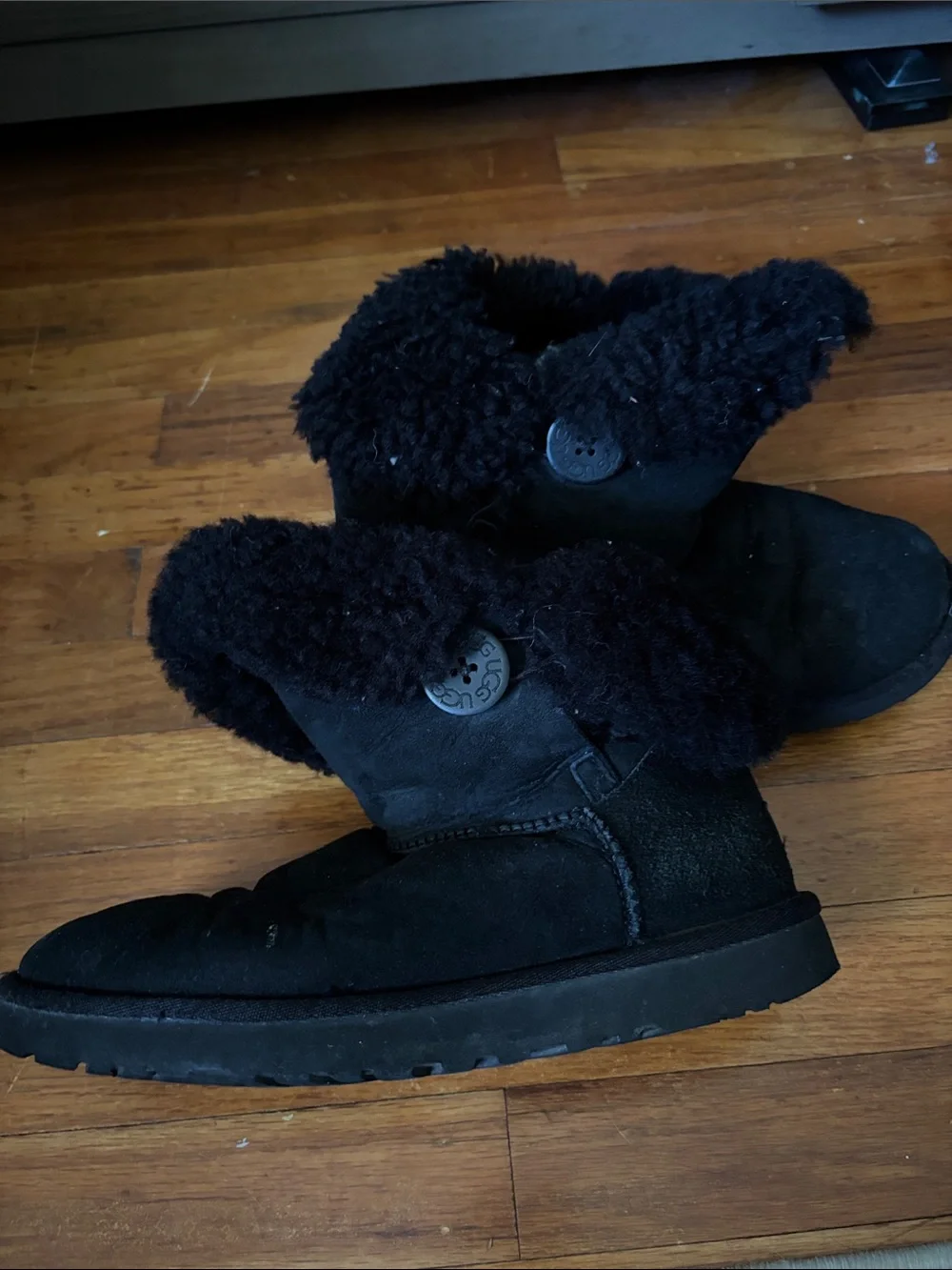 UGG Black Bailey Button Ankle Boots